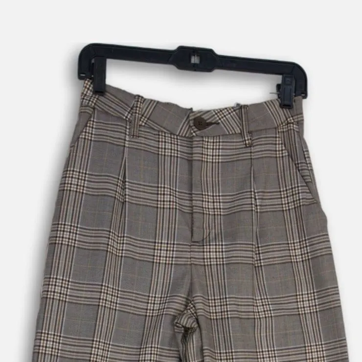 H&M Fall plaid neutral trouser pants - Image 3