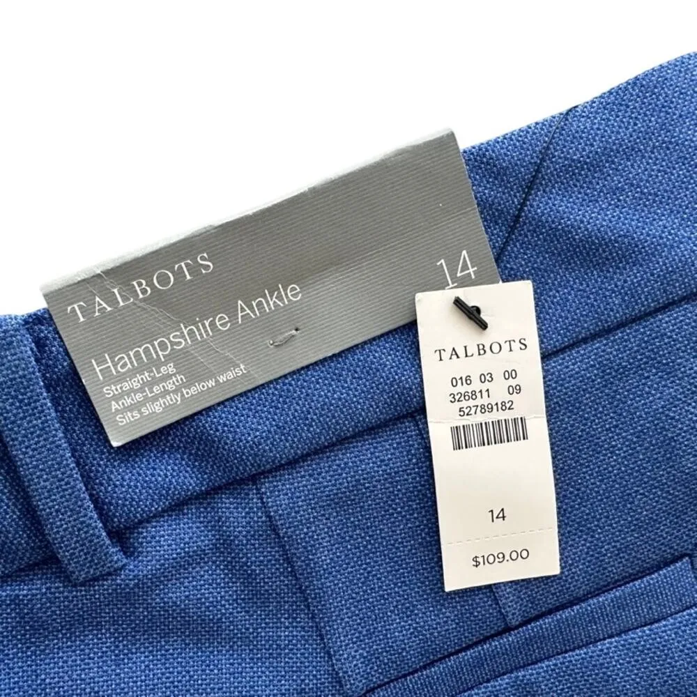 Talbots Hampshire Ankle Size 14 Diamond Blue Chambray NEW Cotton Summer Casual - Image 4