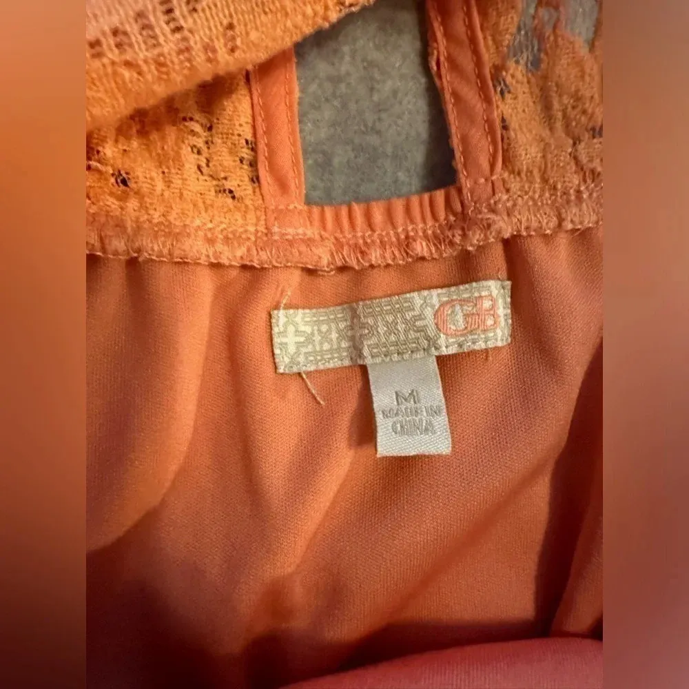 Gianni Bini  peach lace sleeveless dress size M - Image 7