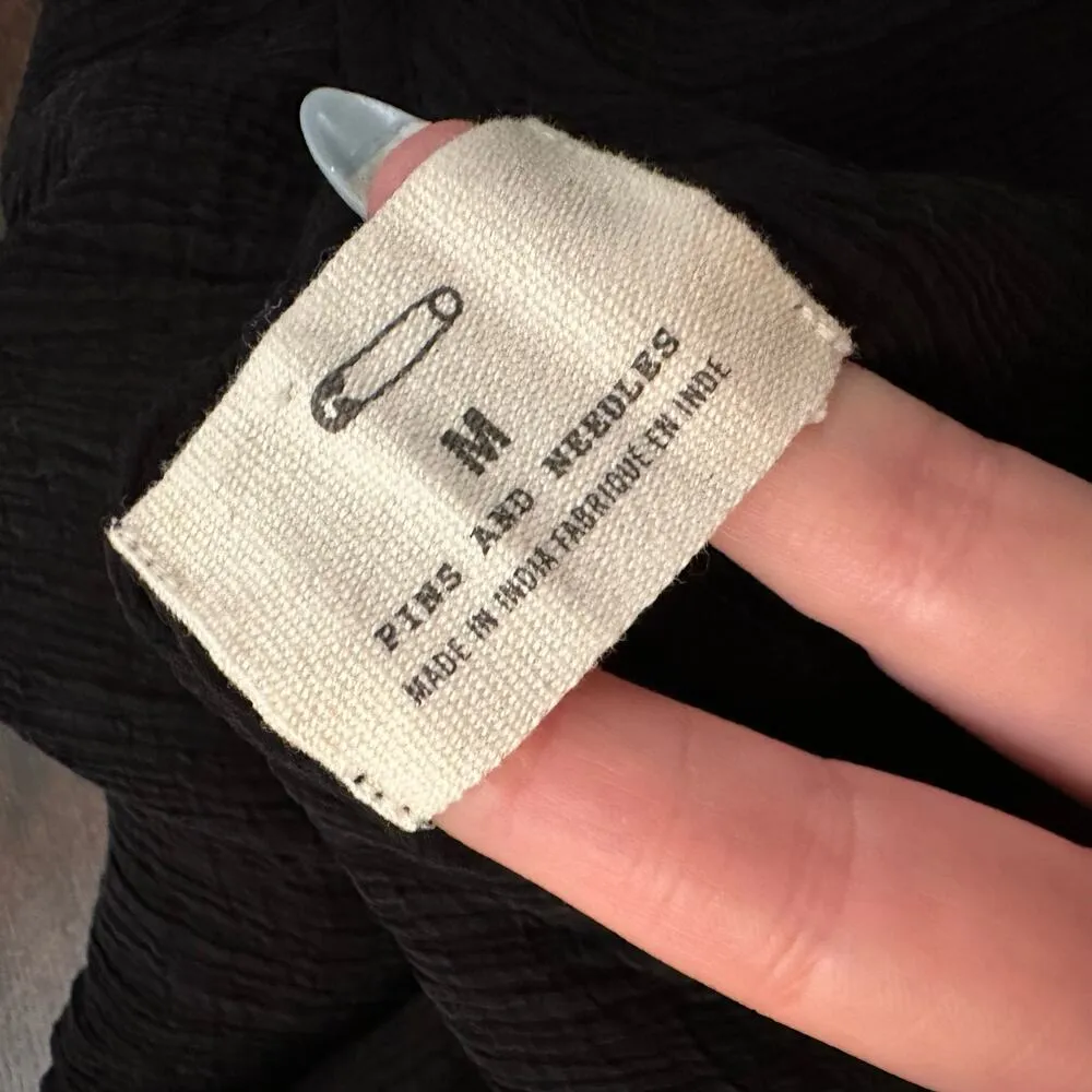 Pins & Needles UO black semi-sheer backless tank top size M - Image 7