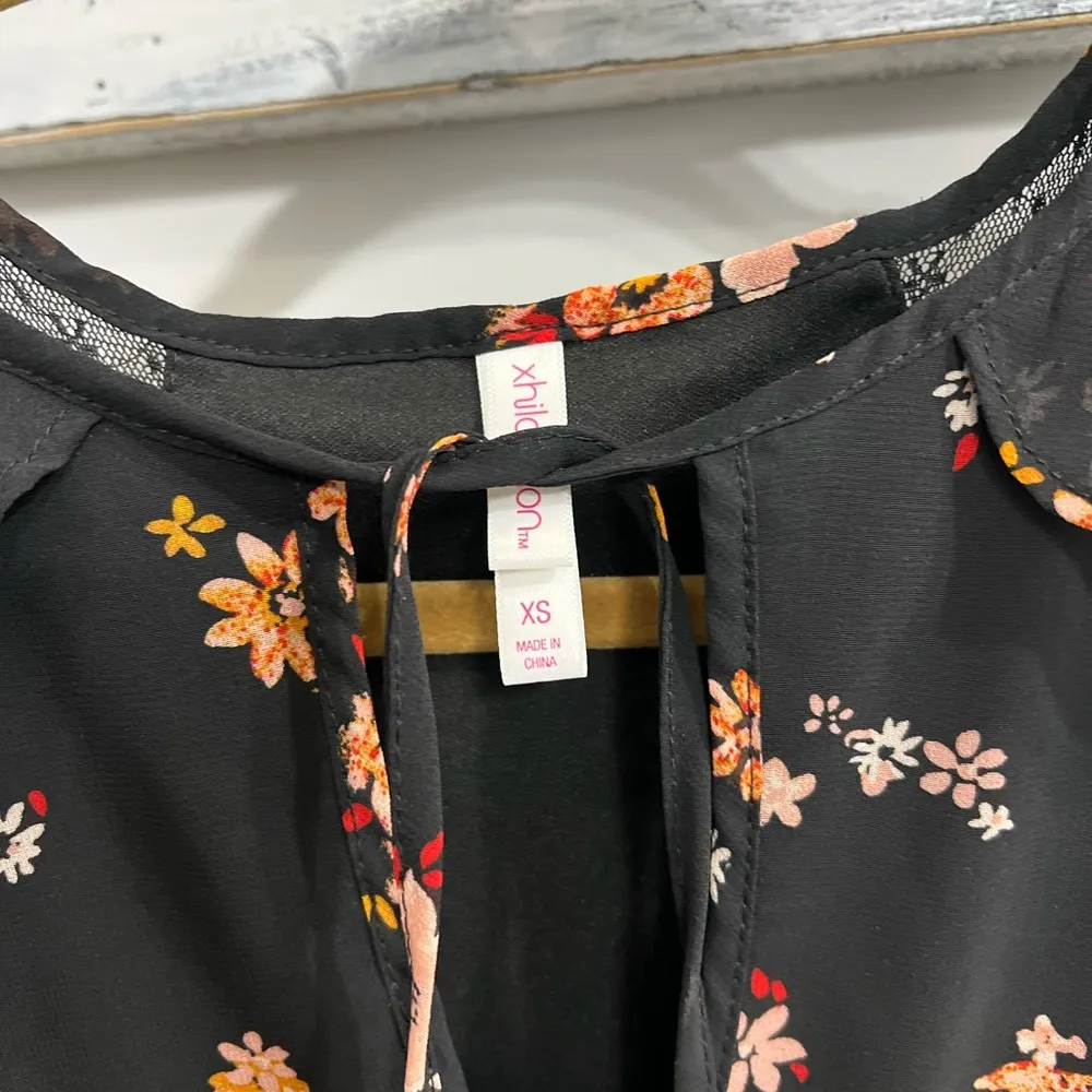 Black floral sleeveless dress Size XS - Image 4