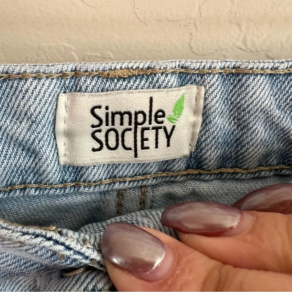 Simple Society Distressed Eco Friendly High Rise Mom Jeans - Image 6