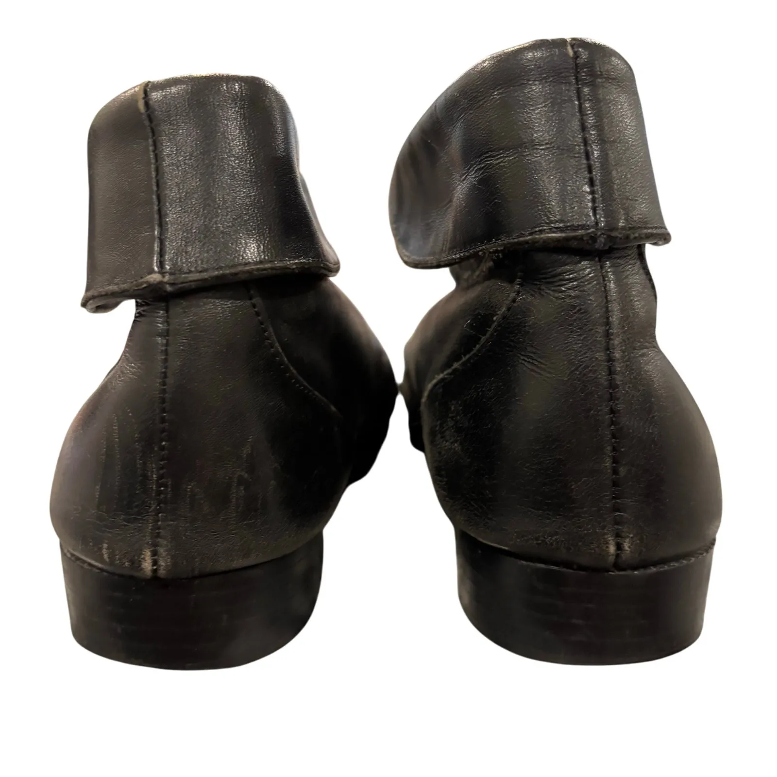 Y2K 90s VTG Prima Royale Black Leather Lace - Image 2