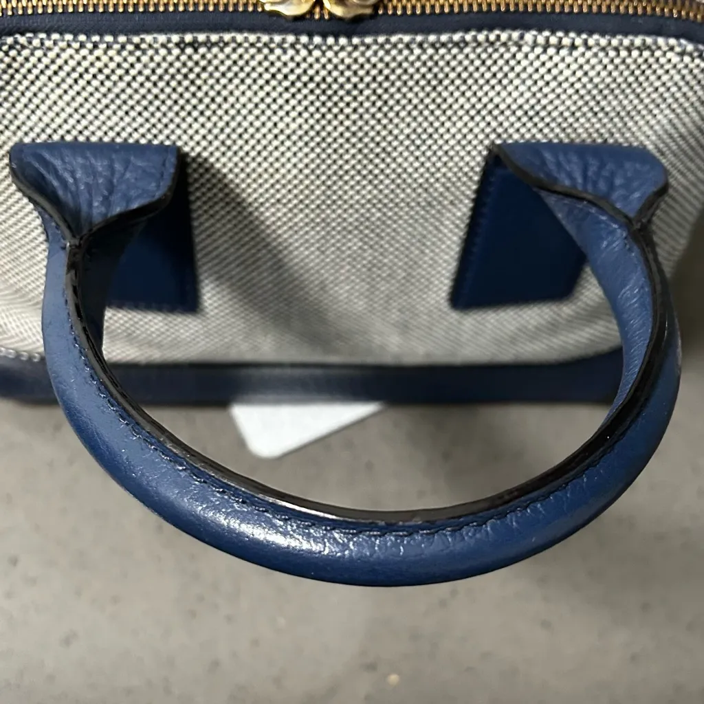 Kate Spade Navy and White Tweed Satchel - Image 5