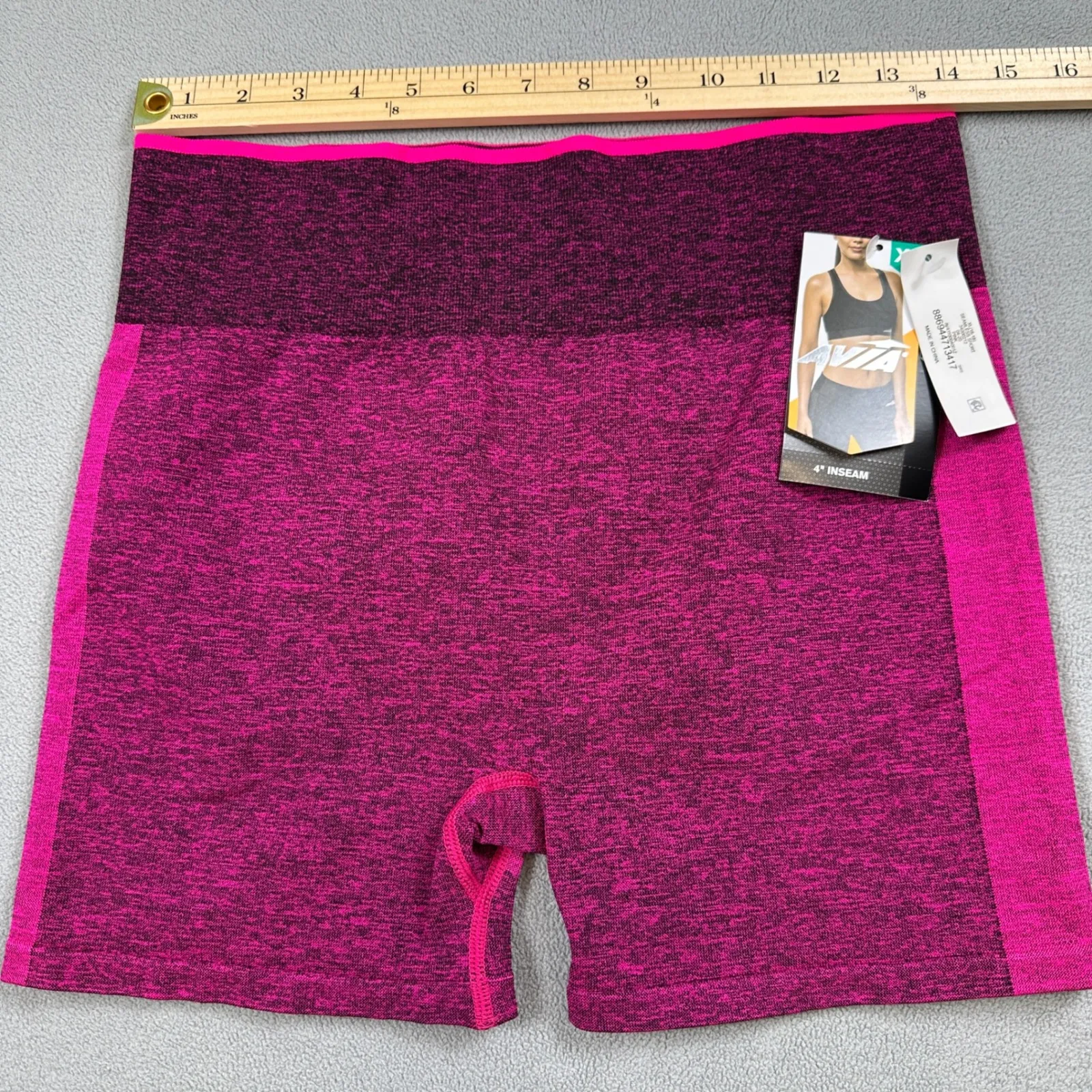Avia Shorts Womens XL High Waist Seamless Athletic Workout Yoga Activewear Pink - Image 3