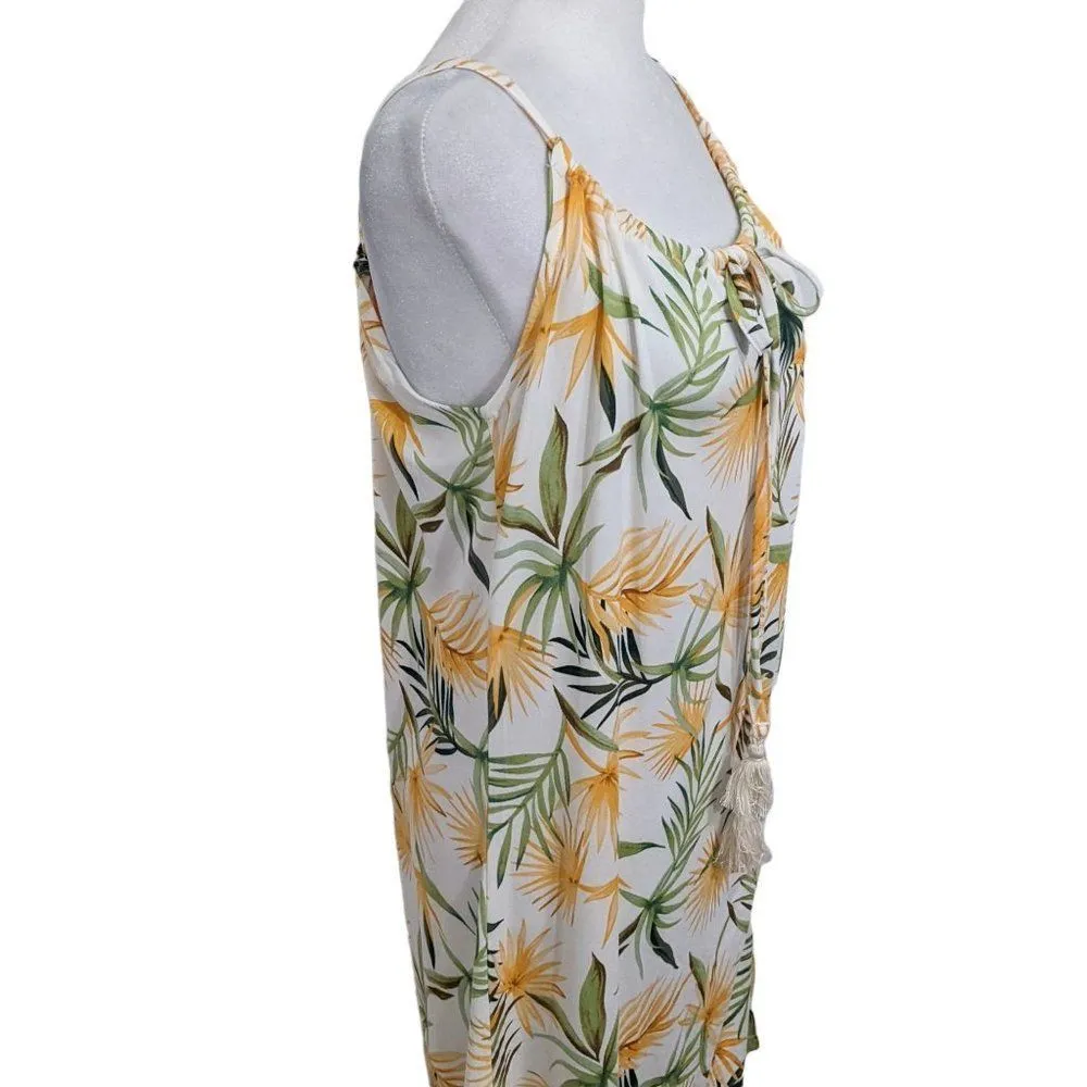 Caribbean Joe Orange and Green Tropical Swim Cover NWOT Size Small - Image 2