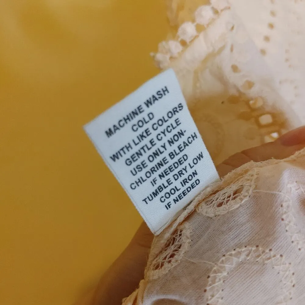 Joie Size Small NWT NEW Light Pink Pale Pastel Boho Oversized Eyelet Top Blouse - Image 9