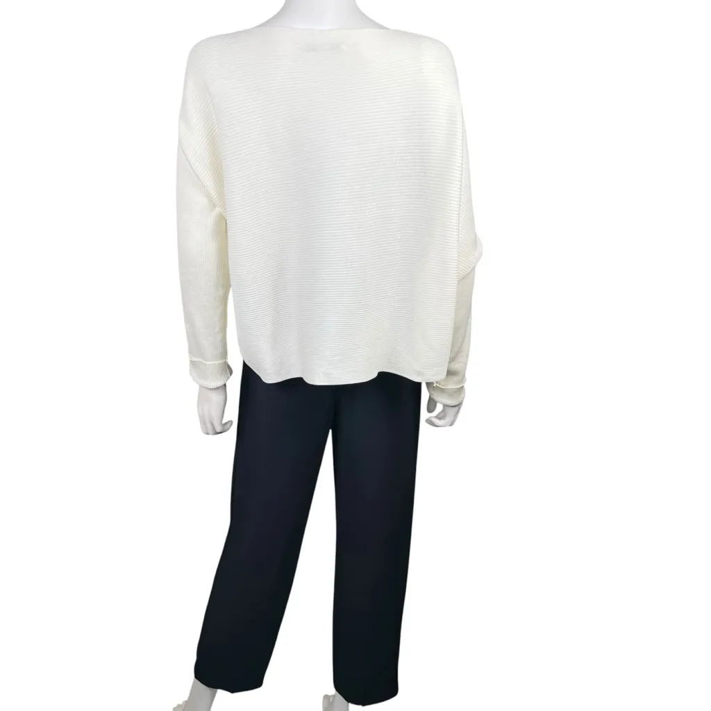 MATTHILDUR Drop Shoulder Long Sleeve Pima Cotton Ribbed Top Size L - Image 8