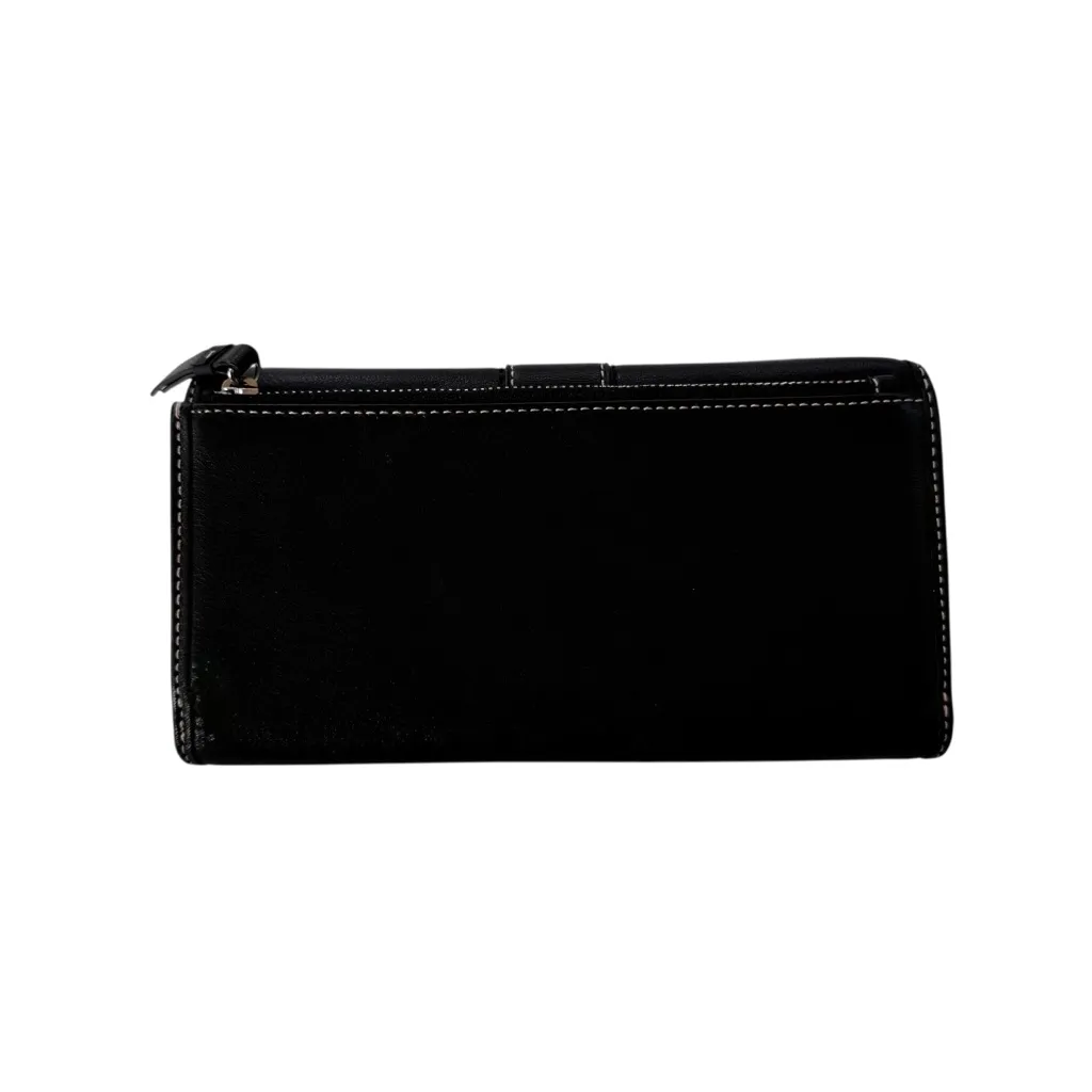 Vintage Coach Hamptons Leather Tri Fold Wallet Black - Image 3
