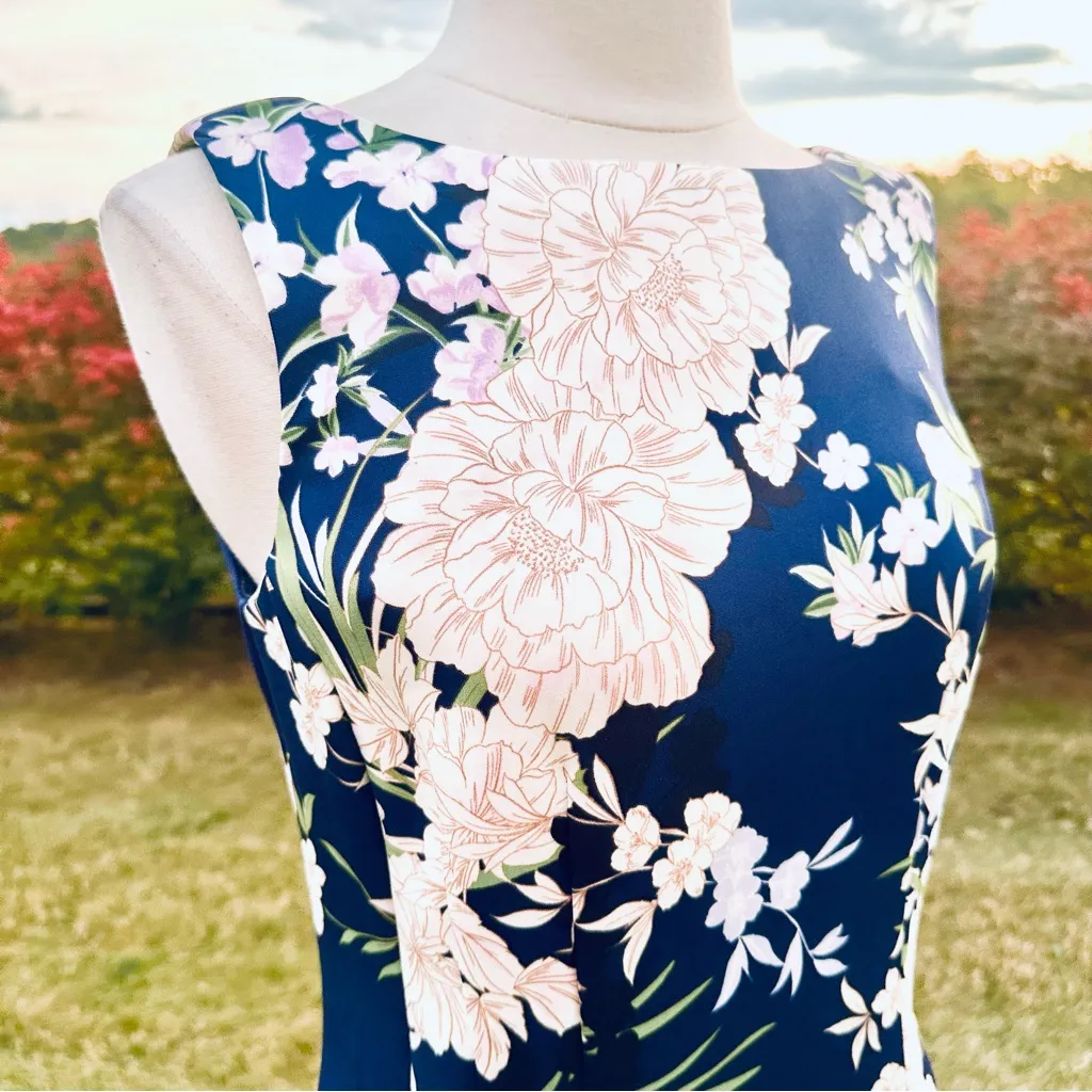 Vince Camuto Printed Scuba Fit and Flare Dress - Image 10