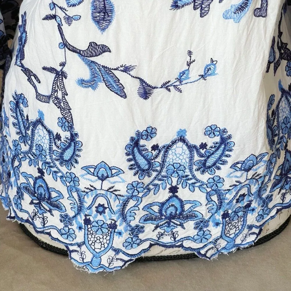 Womens Blouse XS off-shoulder Embroidered Bohomenian Western Countrygirl - Image 6