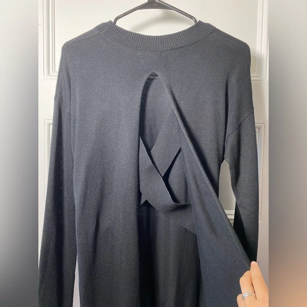 n:Philanthropy Ariel Open Crisscross Back Crewneck Sweater Black Sz Small - Image 8