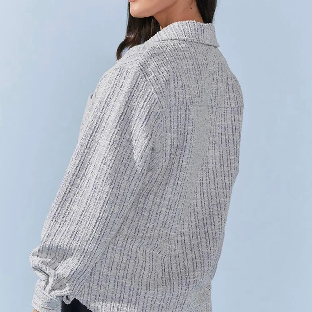 Francesca's Moriah Tweed Light‎ Blue Shacket NWT - Image 2