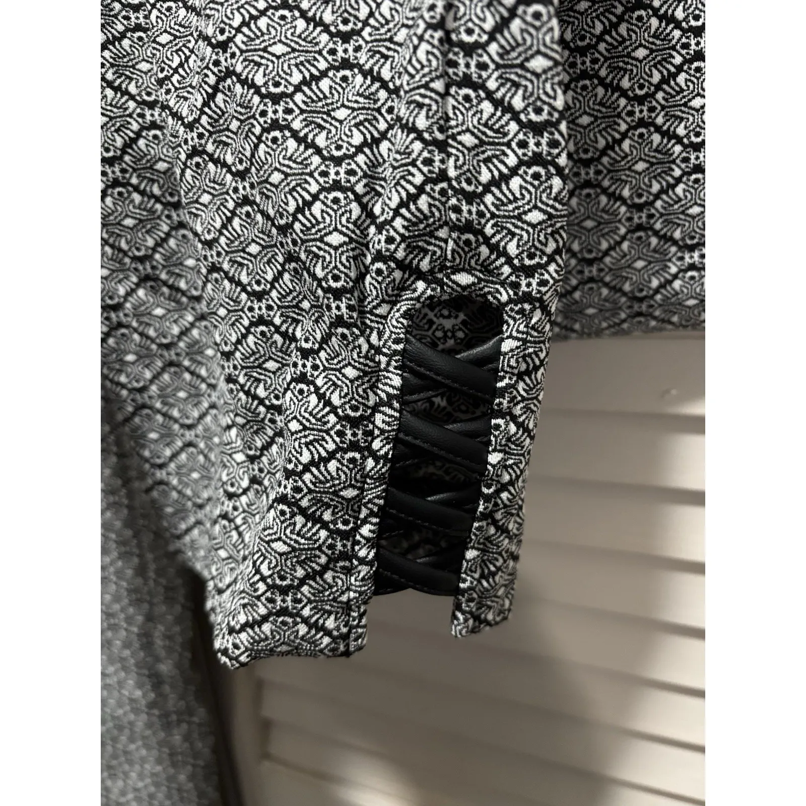 89th & Madison Ankle Skinny Dress Pants Bro Cade Elastic Band Size S Mid Rise Black - Image 7