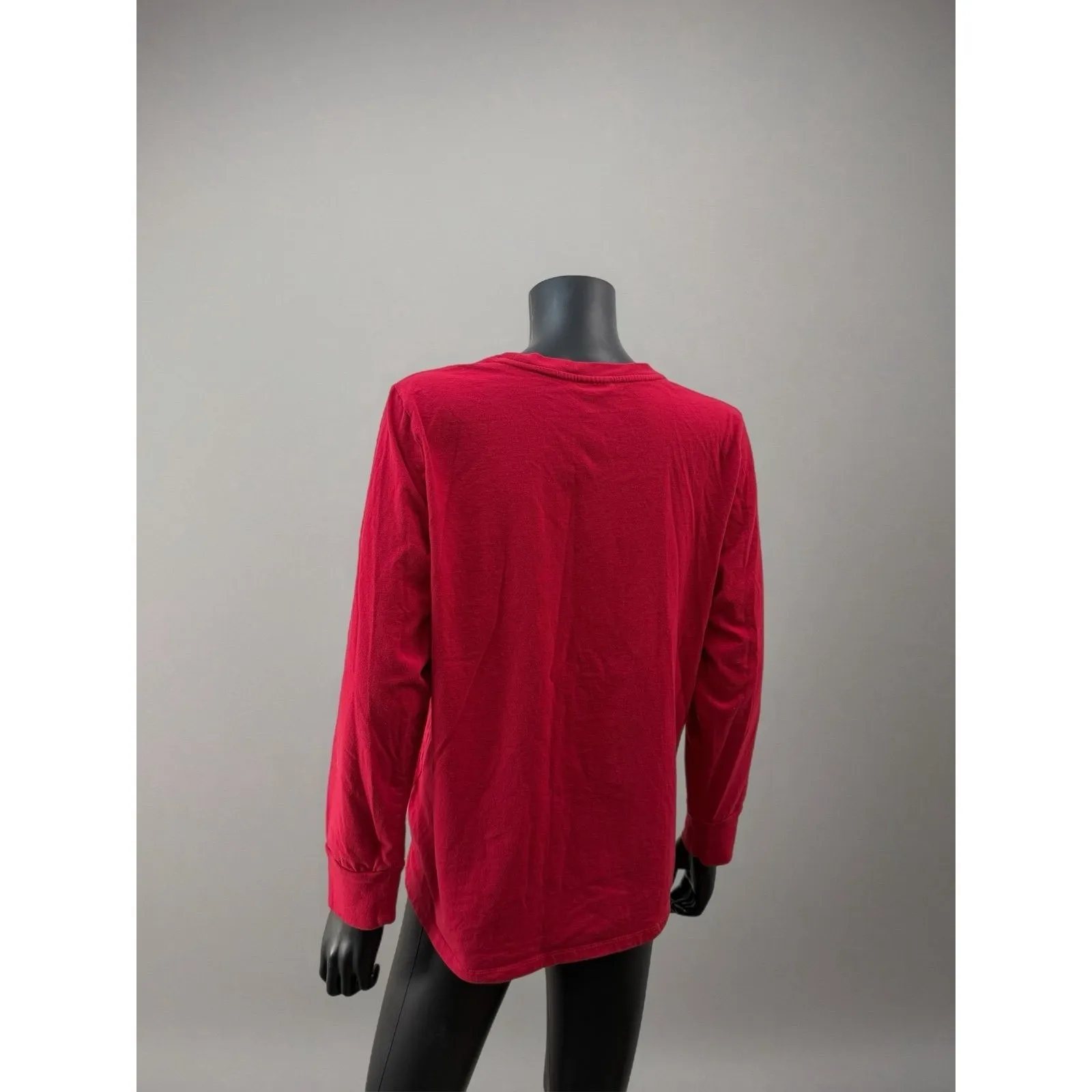 Family PJs Merry and Bright Christmas Top Red Long Sleeve Size XL - Image 2