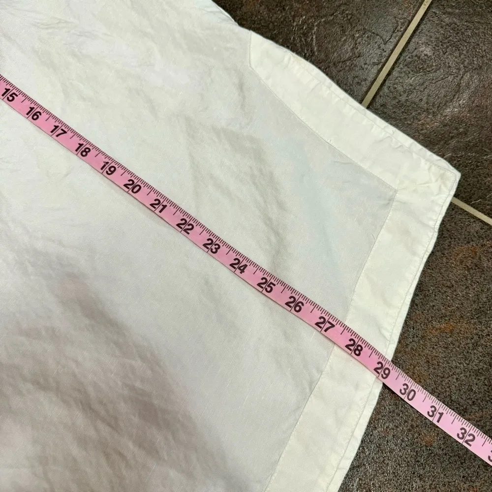 Cult Gaia Kittie Short Sleeve Tunic Top Linen Tencel Blend Off White Large L - Image 13