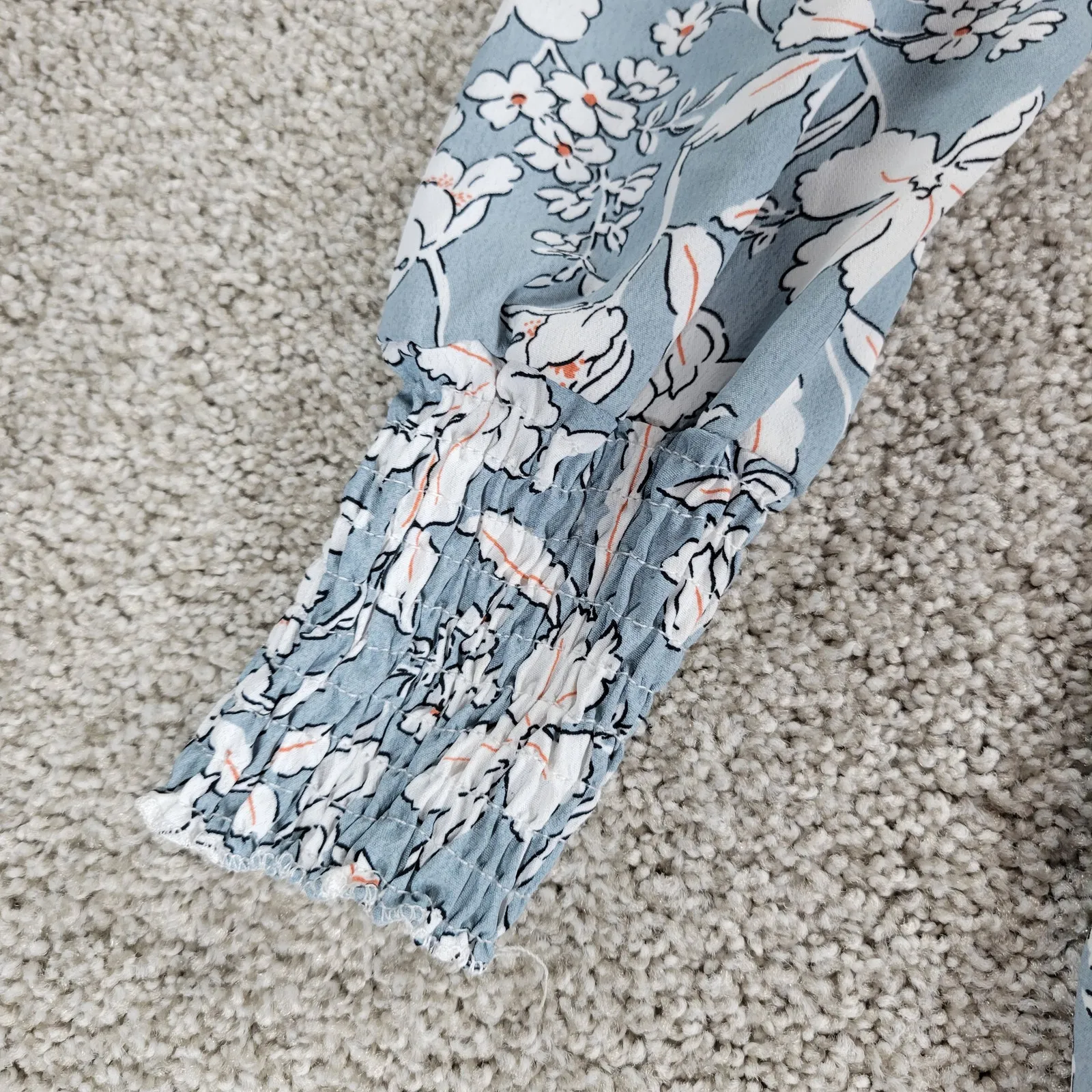 Udel New York Dress Womens M Blue Floral Smocked‎ Puff Sleeve Cottagecore Maxi Size M - Image 5