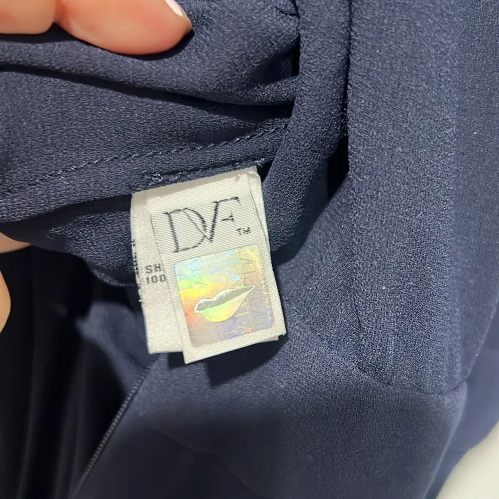 Diane Von Furstenburg DVF Dezi Jumpsuit Womens 10 Navy Blue - Image 10