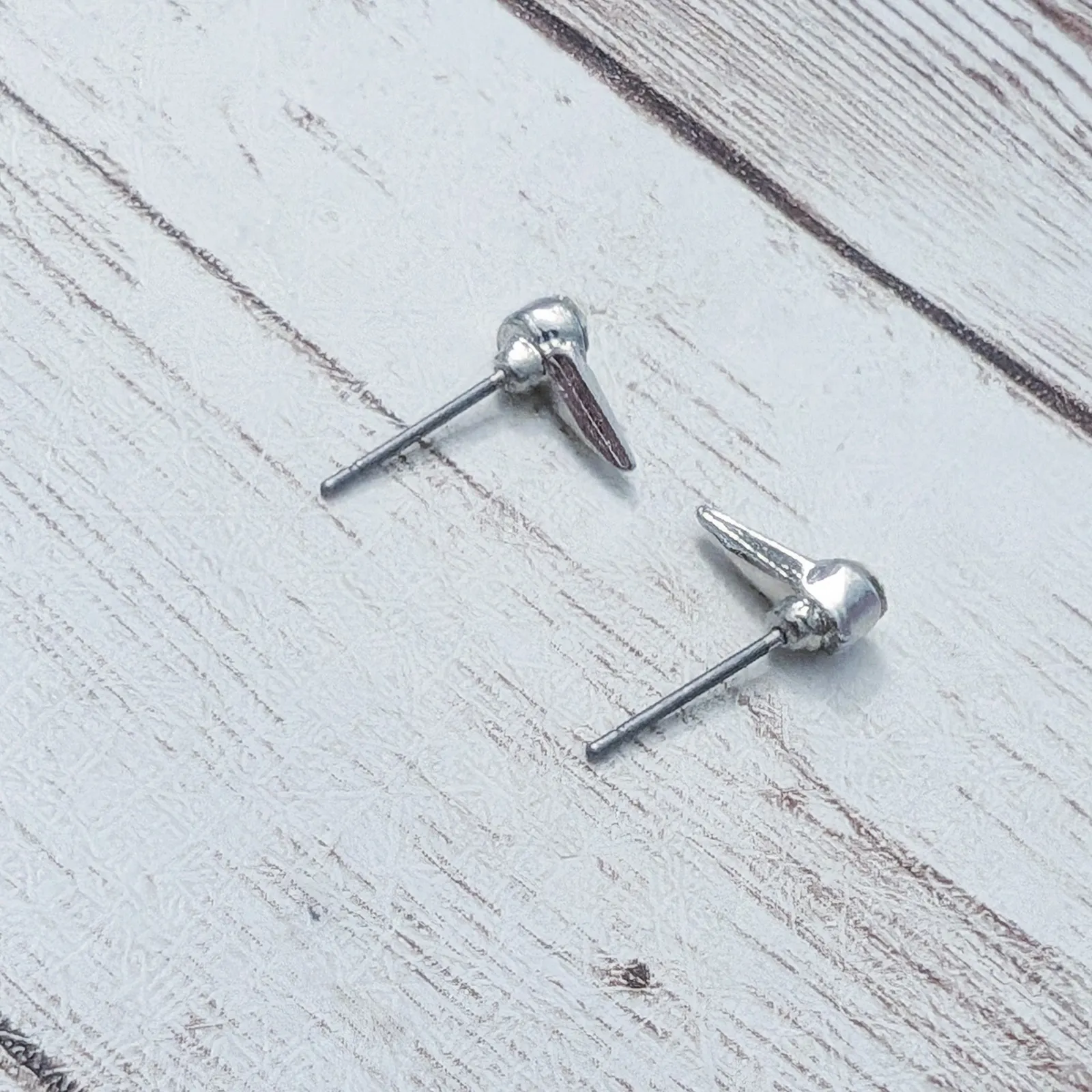 Silver Tone & Clear Gem Stud Earrings For Pierced Ears - Image 4