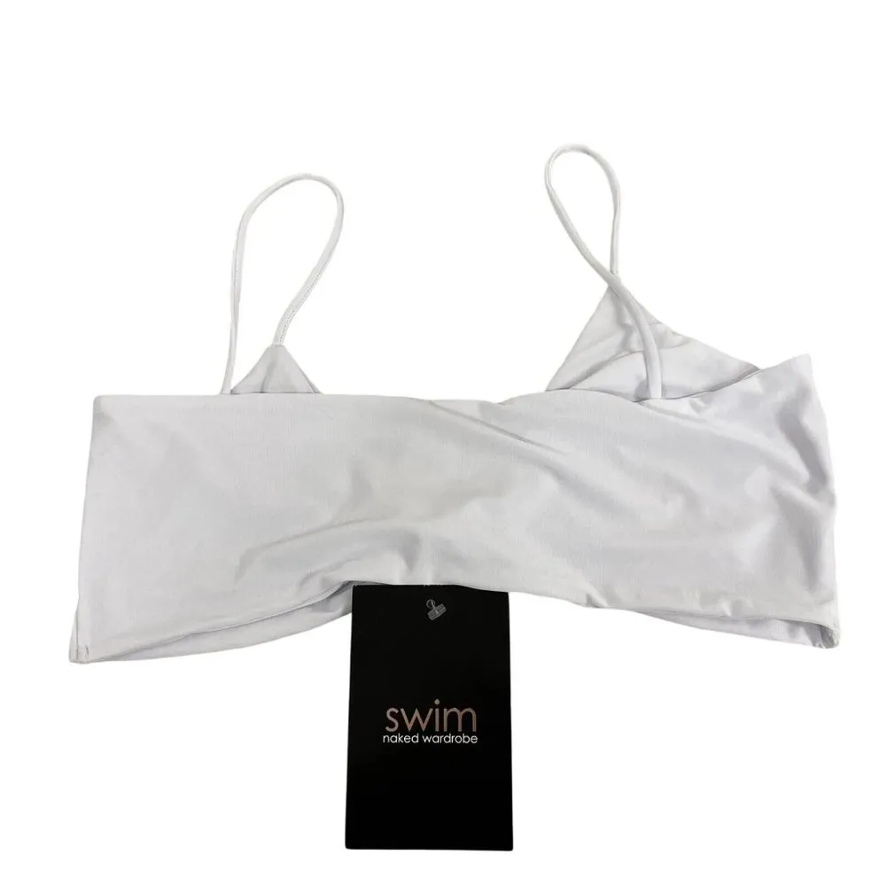 Naked Wardrobe Bikini Top Knotted Front White XS - Image 2