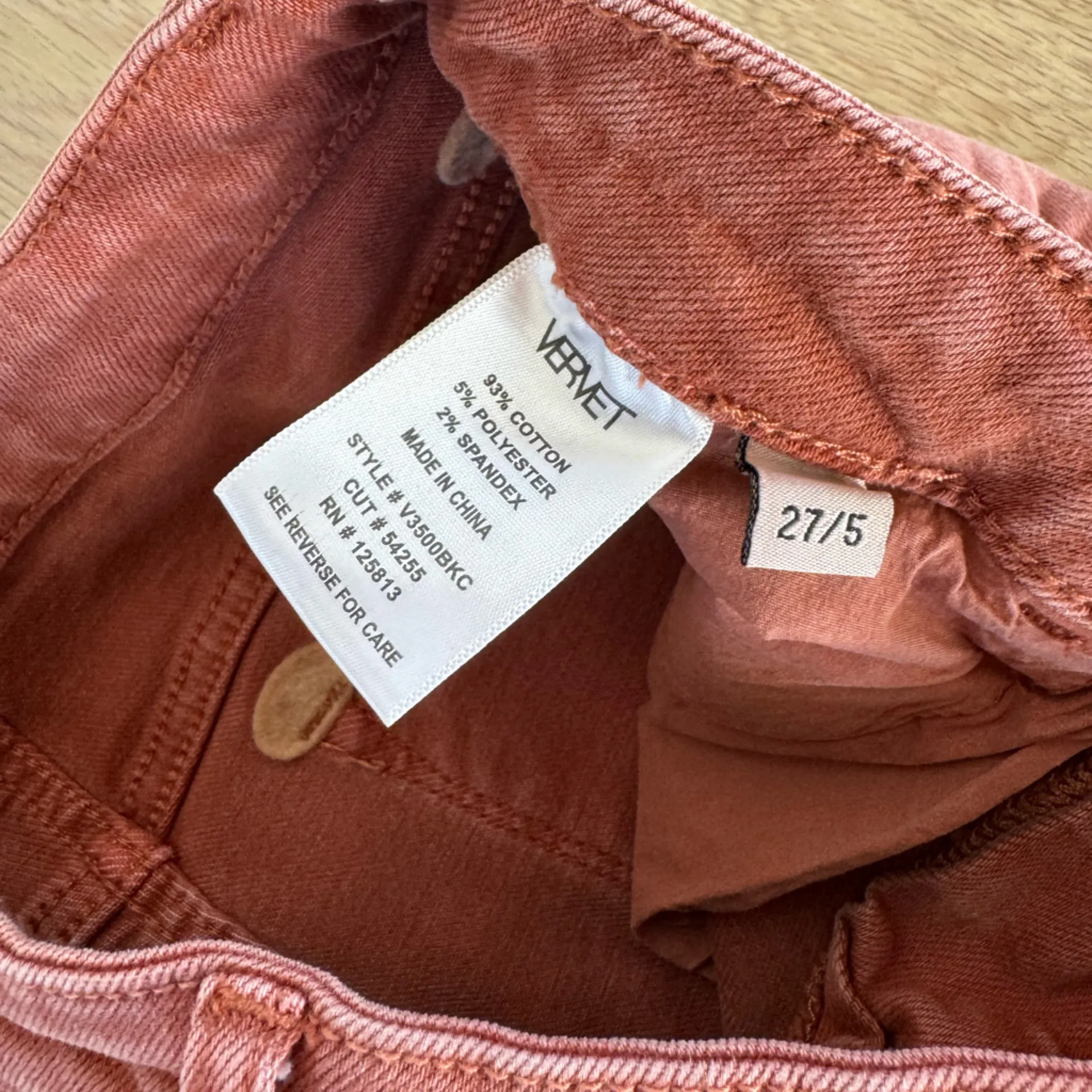 Vervet Red / Pink Straight Leg Jeans With Fridge Hemm Size 27/5 - Image 6