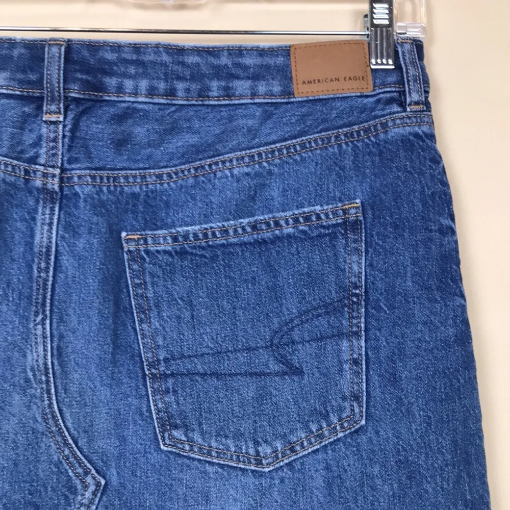 American Eagle Women’s Super Hi-Rise A-Line Distressed Denim Mini Skirt 14 Long - Image 7