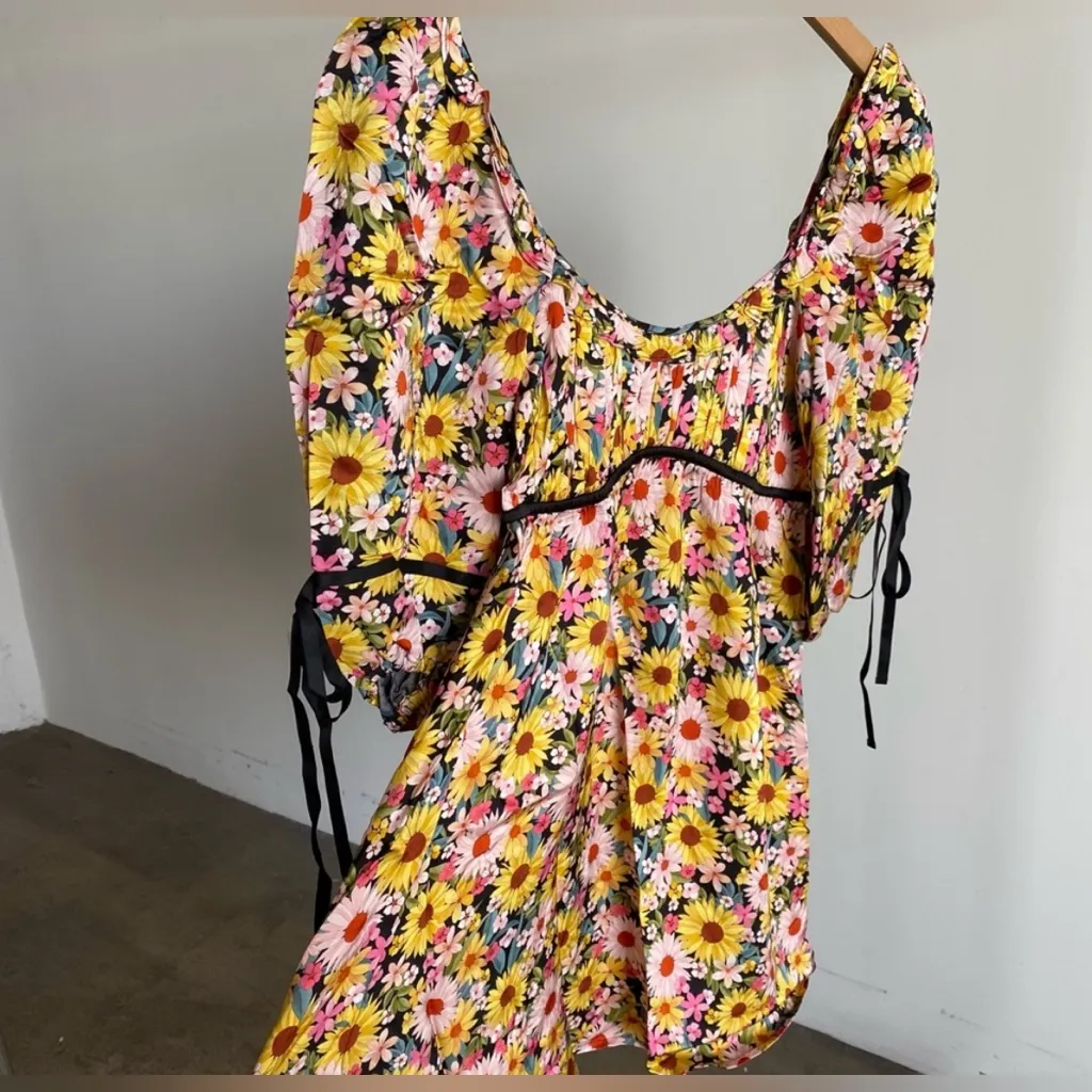 For Love & Lemons Sylvia Puff Sleeve Mini Dress Size S flower print multicolor - Image 7