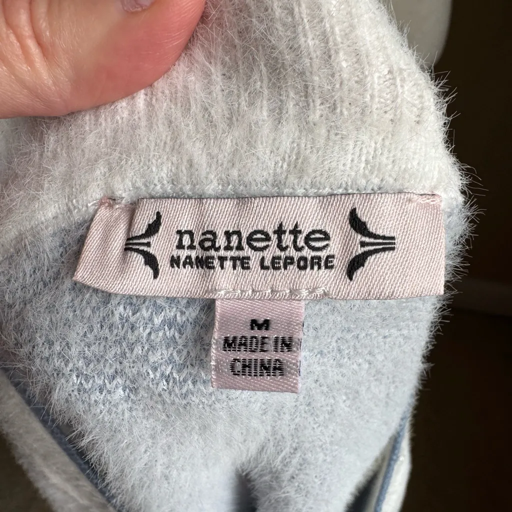 Nanette Lepore Pearl Star Fuzzy Sweater NWT - Image 2