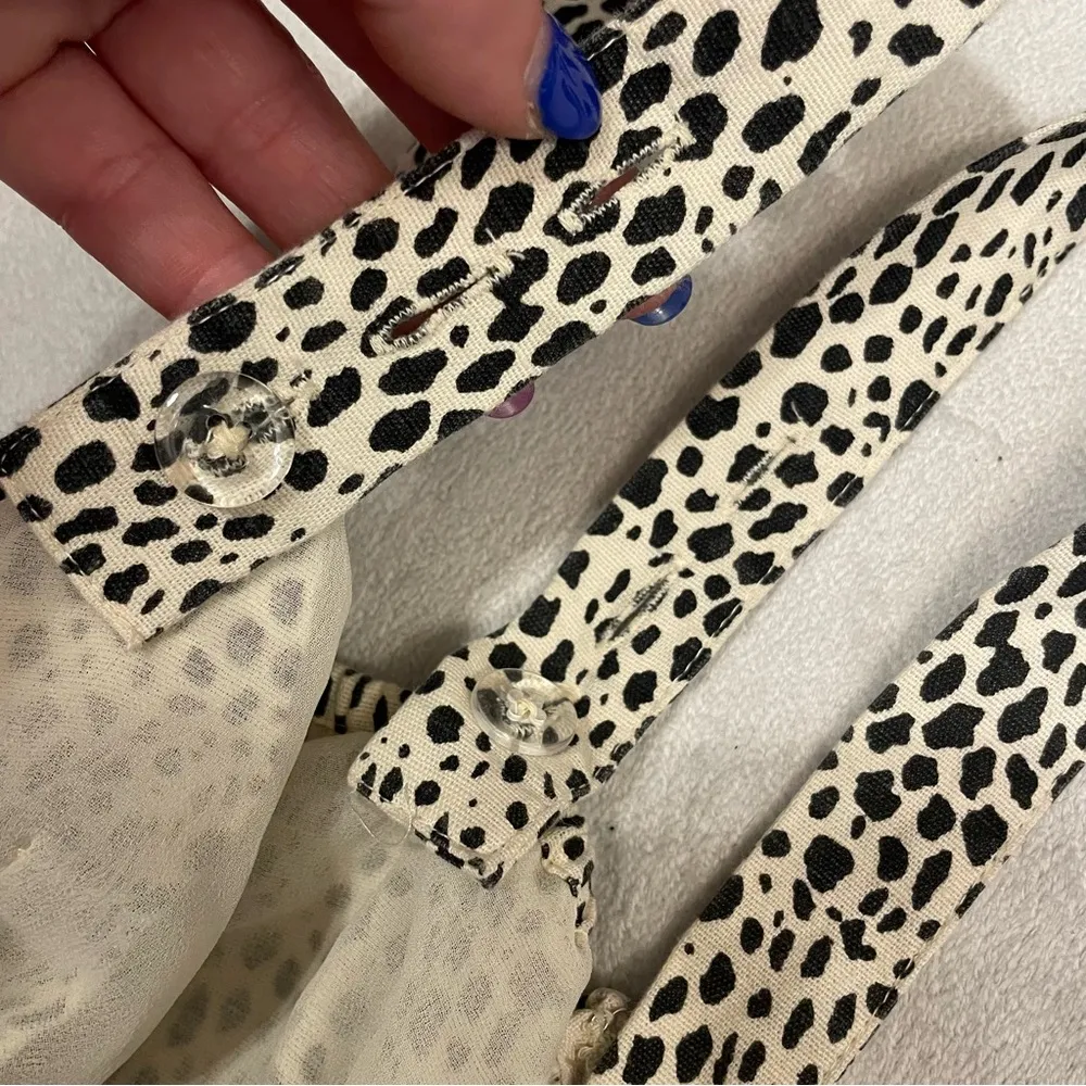 American Eagle Outfitters Linen Cotton Animal Print Lined Jumper Dress Women’s S - Image 6