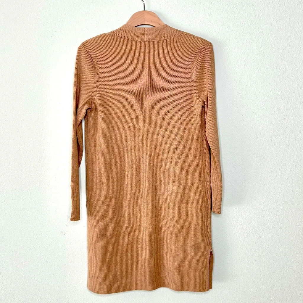 Chicos Petite Ribbed Front-Pocket Cardigan in Camel Brand Size 0P = 6P NWOT - Image 3