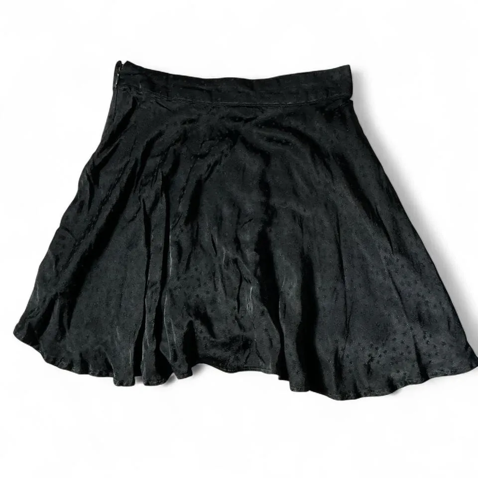 Free People Black Mini Skirt Size 8 Ruffle‎ Tiered Star Print Party - Image 2