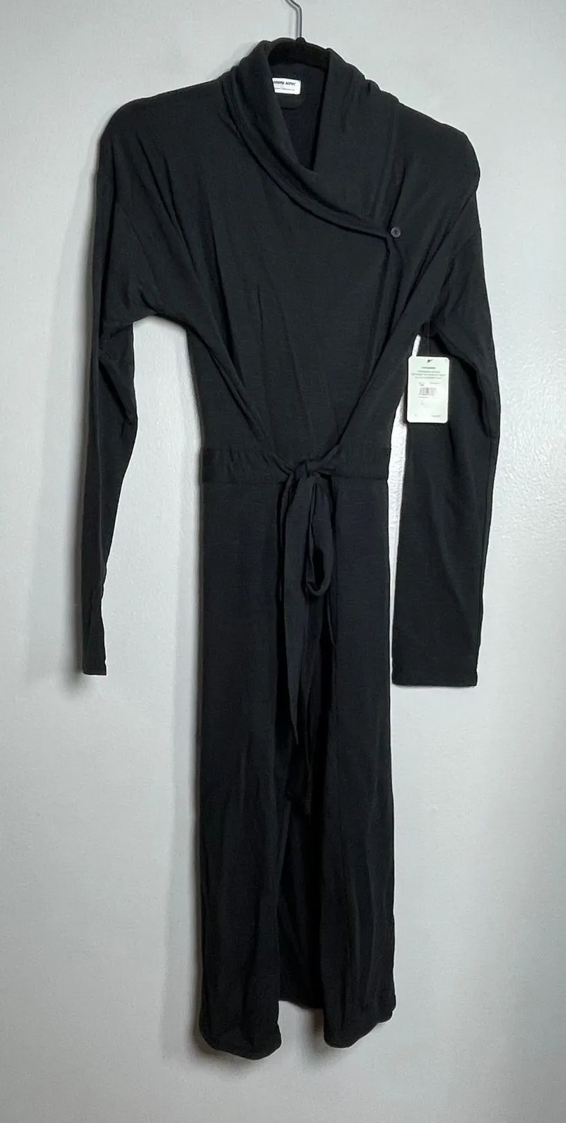 TOMMY JOHN SST Long Robe Small Black NEW Lounge Second Skin Comfort Pockets - Image 1