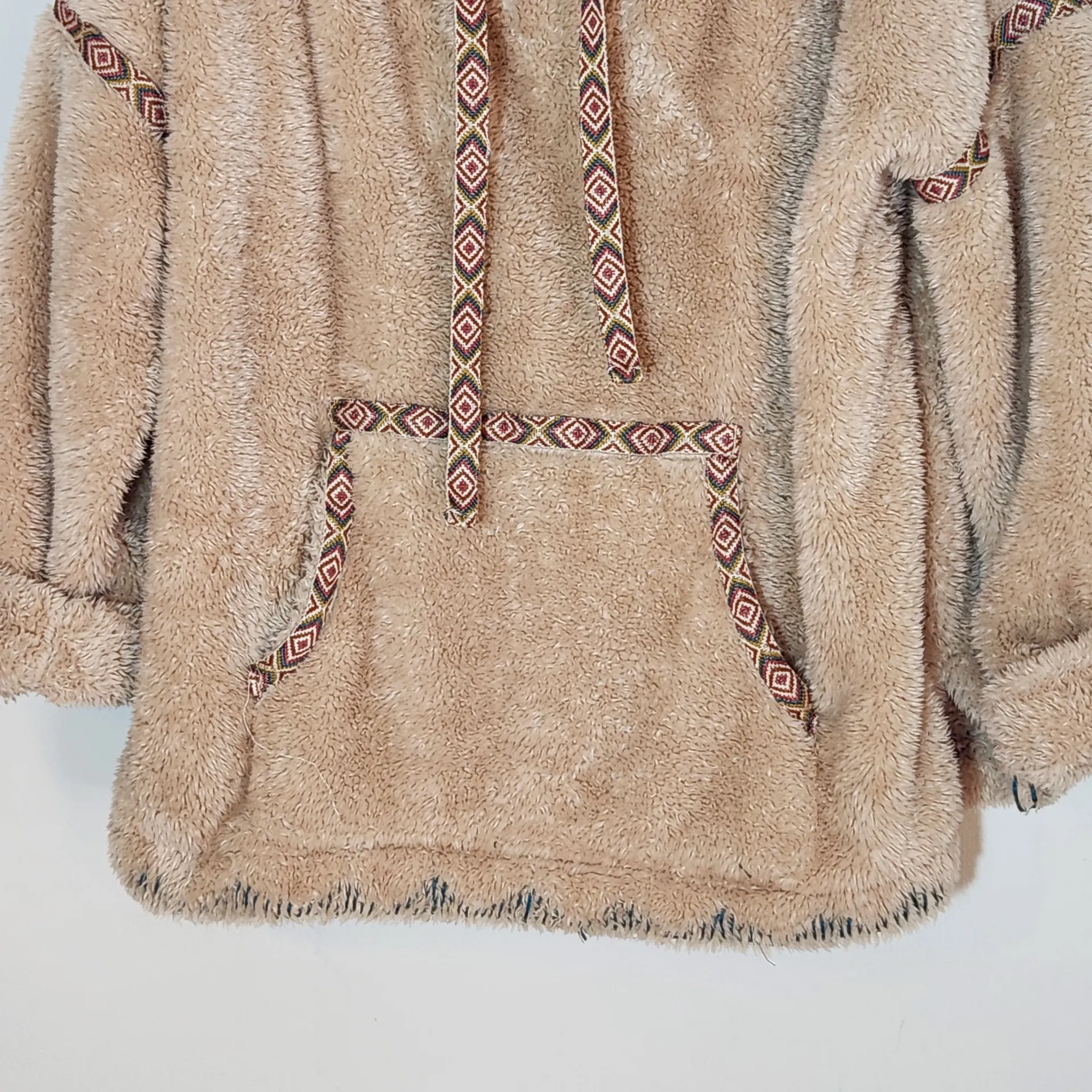 Sundance Cream Oversized Boho Sherpa Pullover Size Medium - Image 3