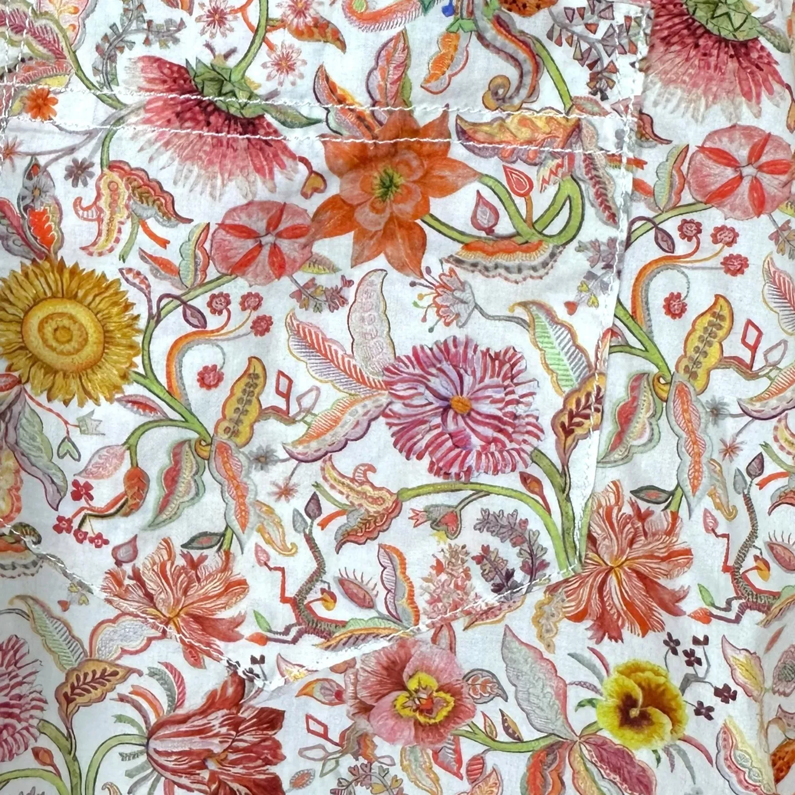 J.Crew Liberty of London Ditsy Floral Popover Top 6 Cottage Fall Orange Cream - Image 11