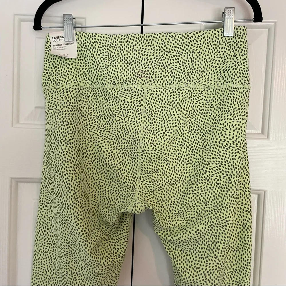 NWT Calia Energize High Rise 7/8 Leggings Crossover Hem Sz Large Confetti Dot Green - Image 12
