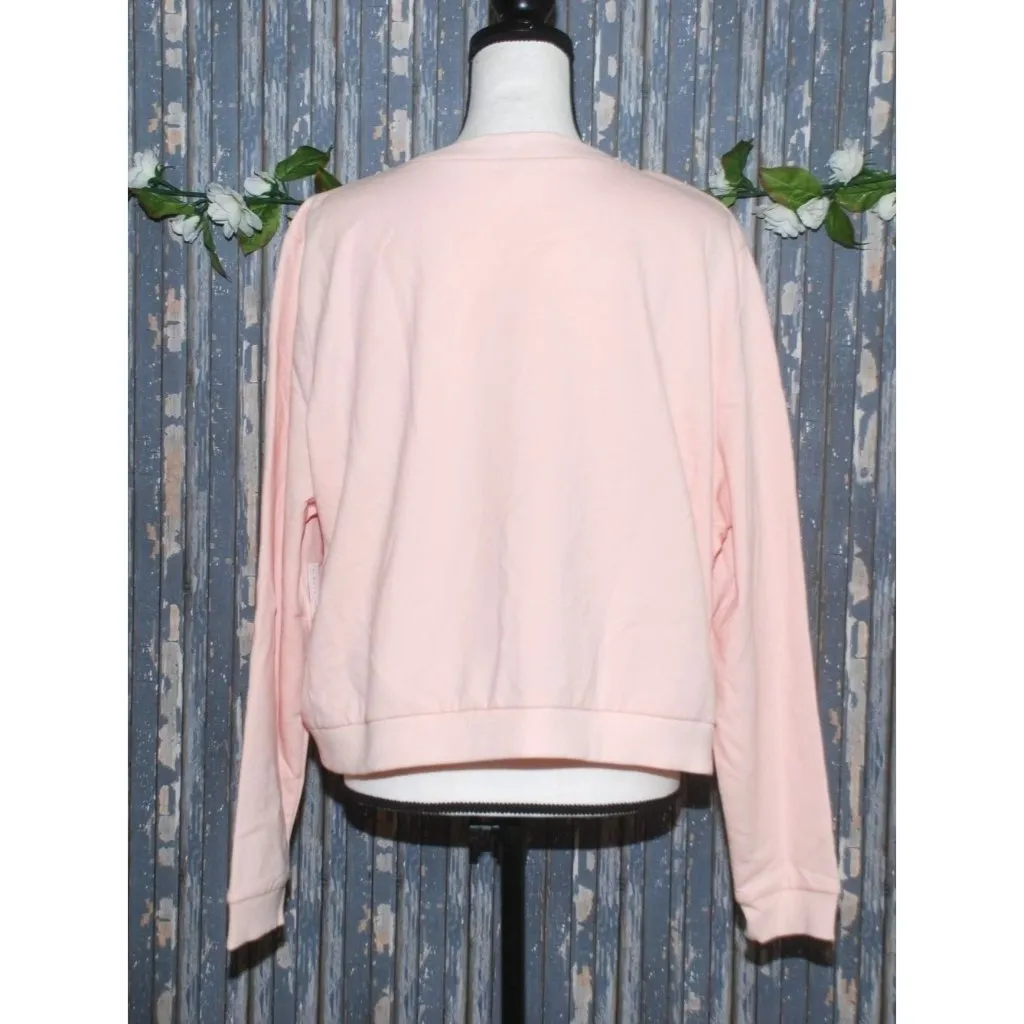 NWT BP. Nordstrom Pink Embroidered Be The Change Sweatshirt Plus 2X Cotton Blend - Image 5