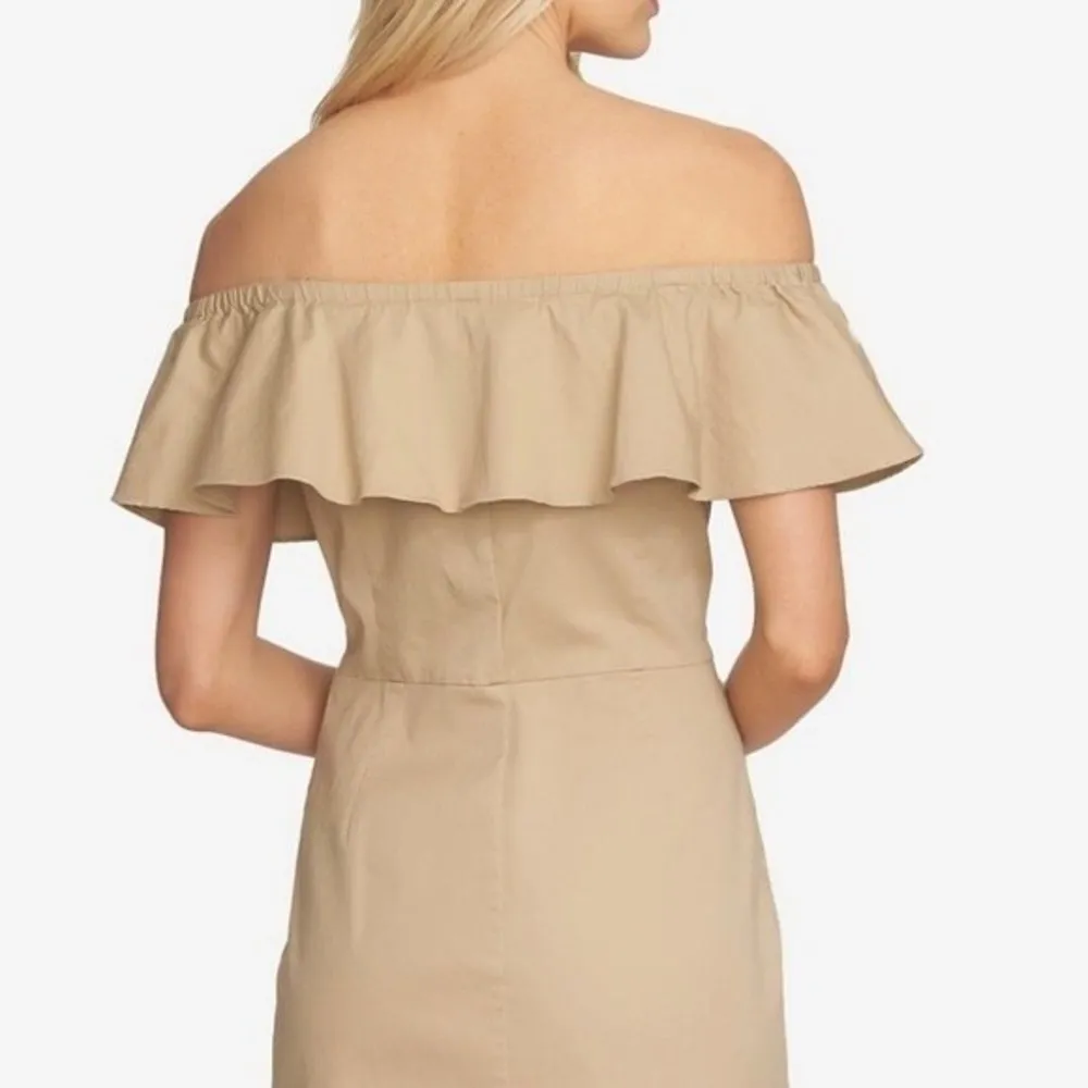 1. STATE Womens Khaki Sleeveless Above The Knee Sheath Dress - Image 65