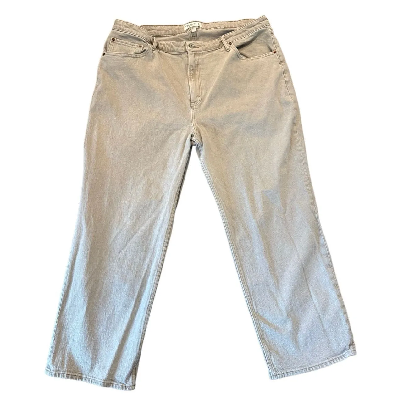 Abercrombie & Fitch 90’s straight ultra high rise relaxed jean tan size 20 short - Image 3