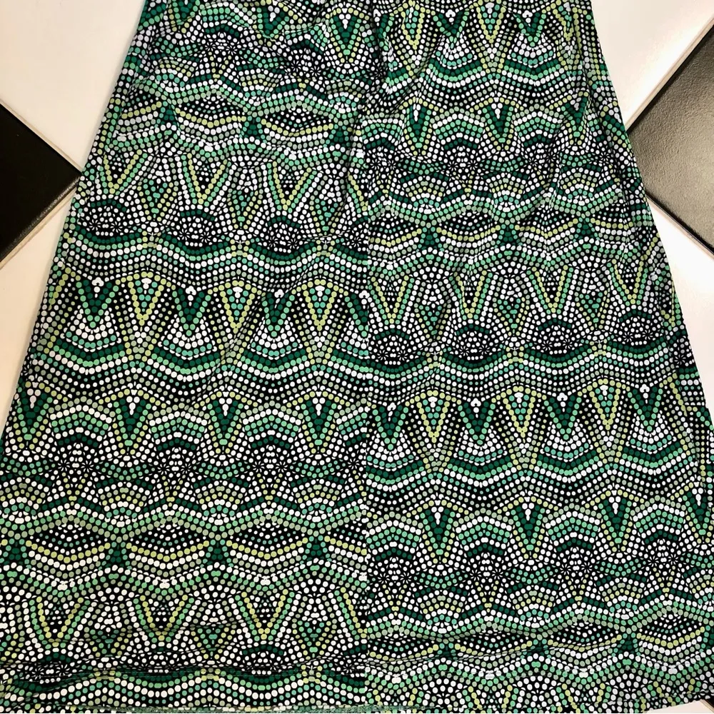 Y2K  Slip On Mini Dress Polka Dots Colorful Green Yellow Plunge Neck Med - Image 3