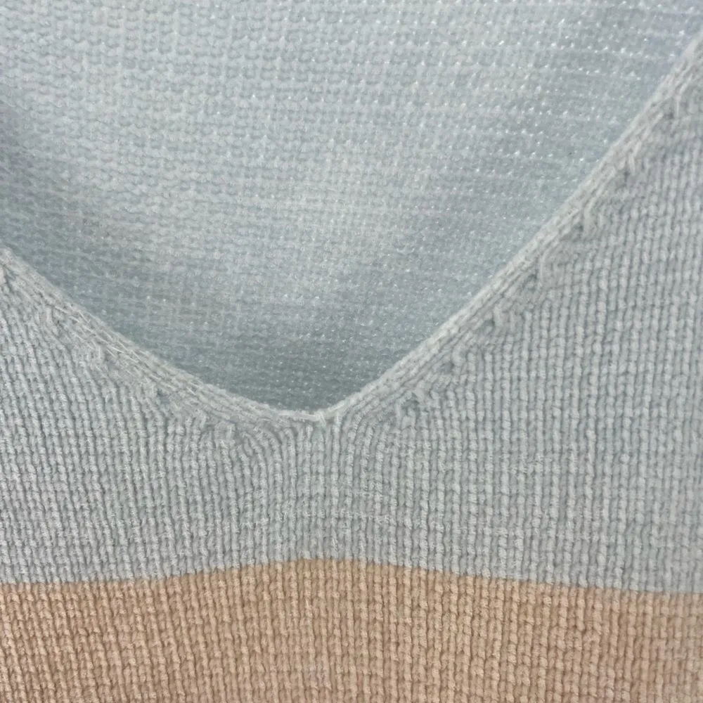 Soft Surroundings Lisbeth chenille striped sweater 1X color block pastel v neck - Image 6