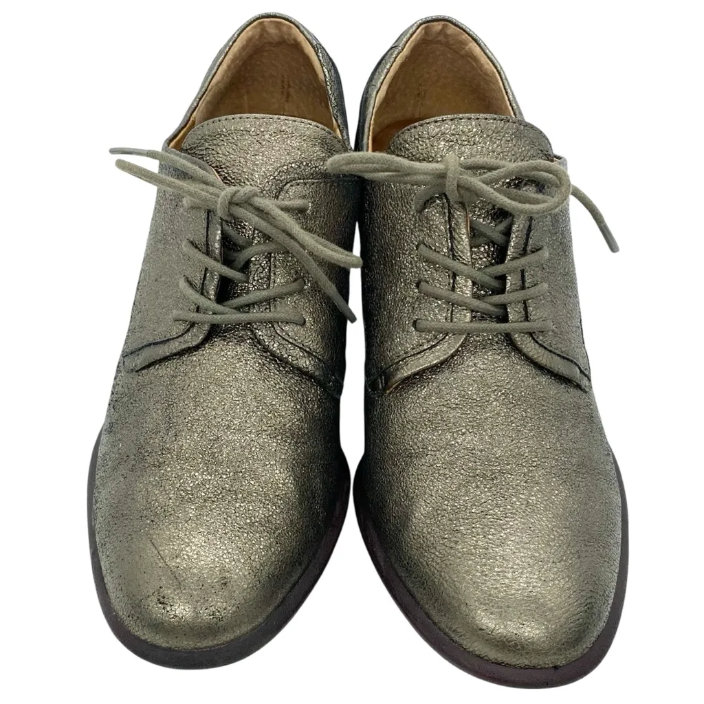 Sofft Women's Copper Patience Metallic Oxford Pump Lace Up Block Heel Leather Gold Size 8.5 - Image 3