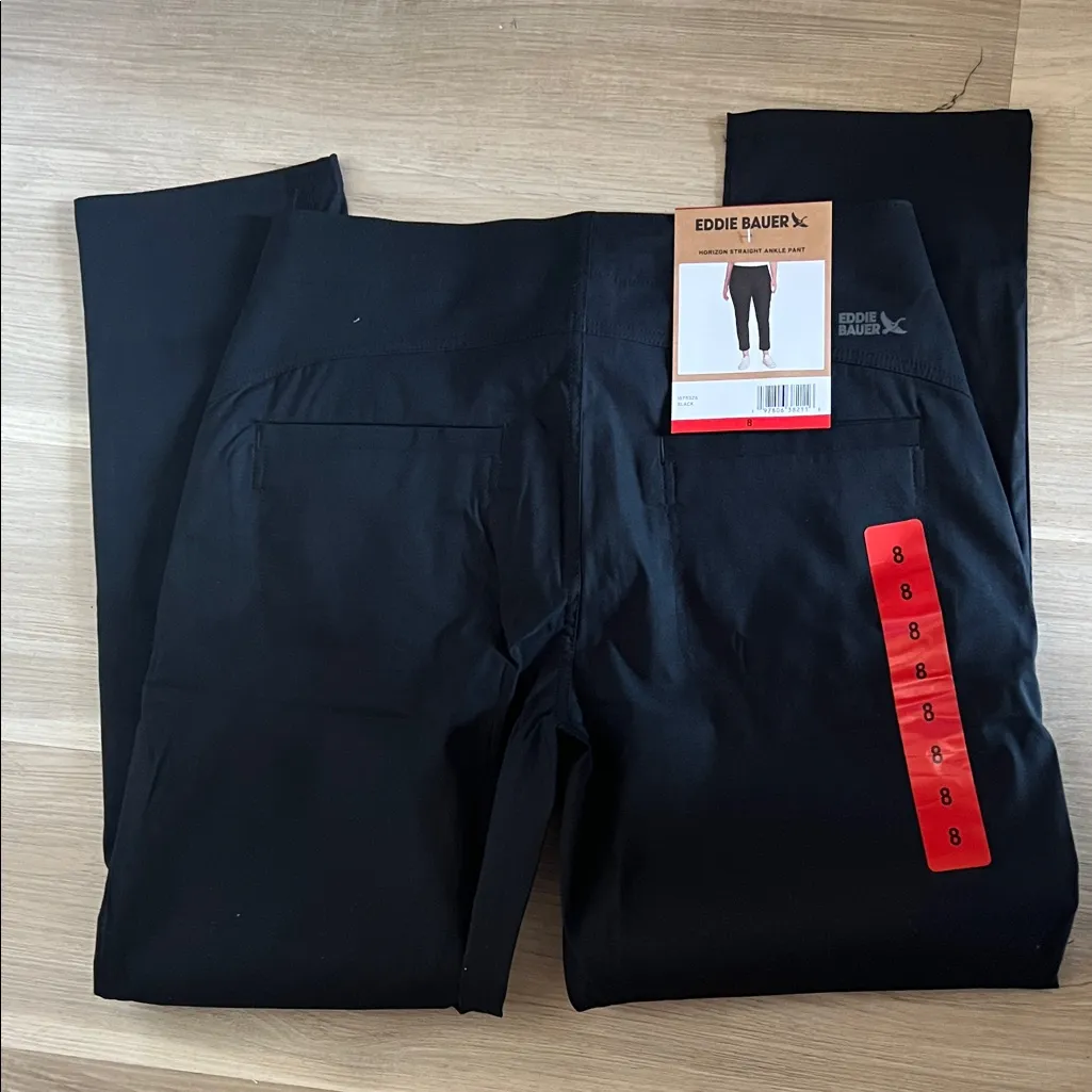 Eddie Bauer Jet Black Horizon Ankle Pants Trousers Size 8 - Image 2