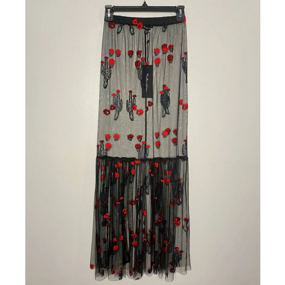 For Love and Lemons Desert Rose Maxi Skirt Women's Size Extra Small - Image 2