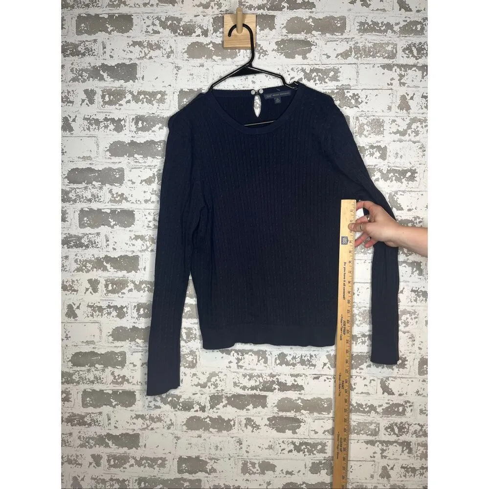 Brooks brother | women blue cotton cable knit sweater - Image 7