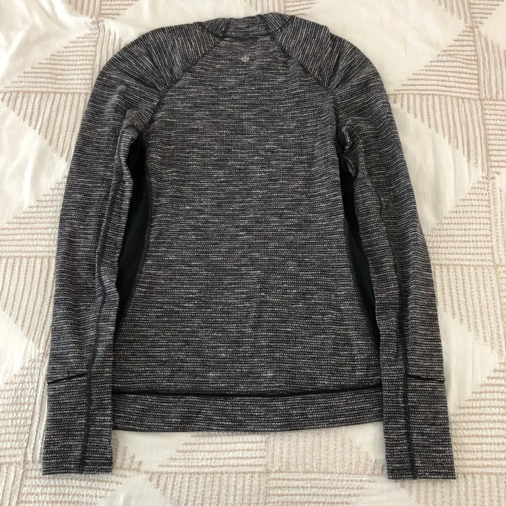 Lululemon Think Fast Run Long Sleeve Top Grey Black Small 6 - Image 7