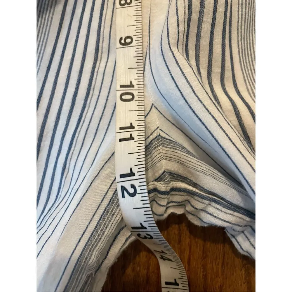 Splendid blue striped wide leg pull on pants size m - Image 5