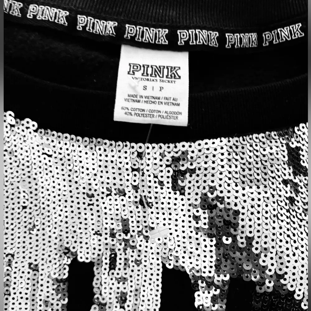 Victoria’s Secret Sequins Sweatshirt Black & silver NWTS size small -RARE- - Image 6