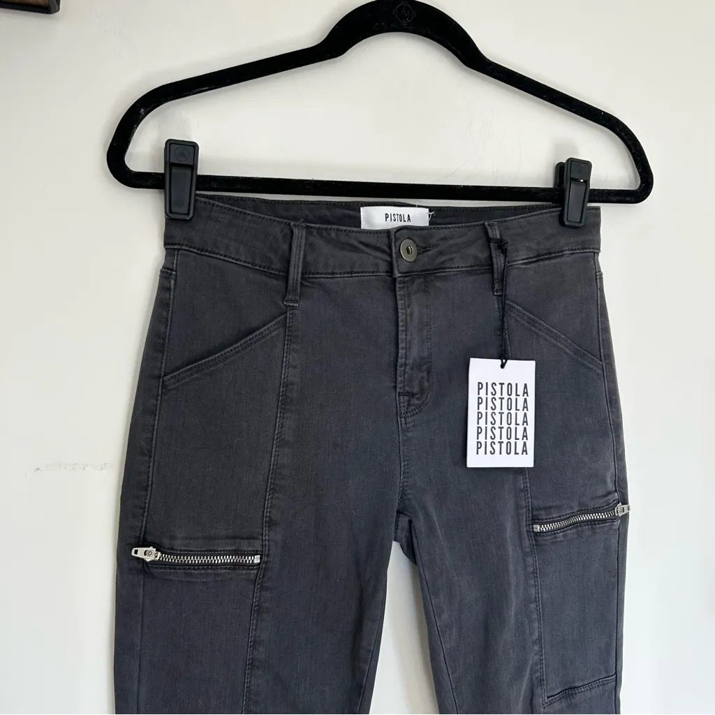 NWT Pistola Topanga Cargo Skinny Jeans Zipper Pockets Zip Ankle Size 27 - Image 3