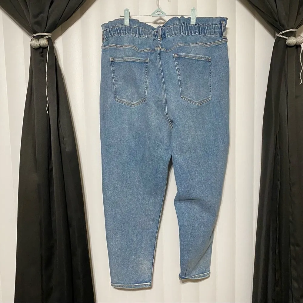 AVA•VIV cinched waist denim blue jeans - Image 4