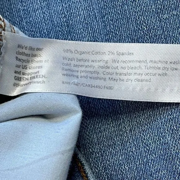 Eileen Fisher Women's Organic Cotton Blend Medium Wash‎ Skinny Jeans Size 12 - Image 6